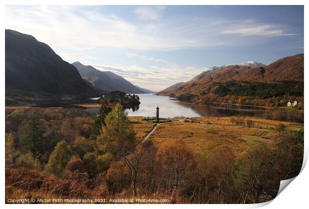 Glenfinnan Monument at the head of Loch Shiel Print by Alister Firth Photography