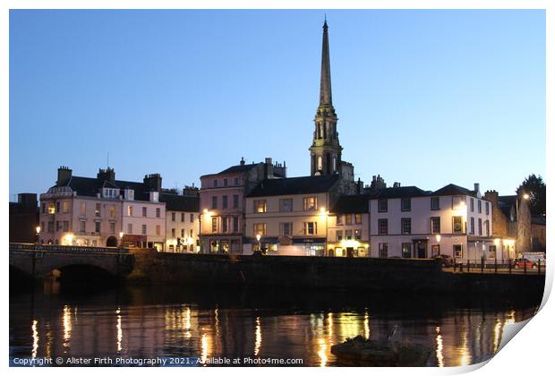 Ayr at Dusk -Spot the heron  Print by Alister Firth Photography