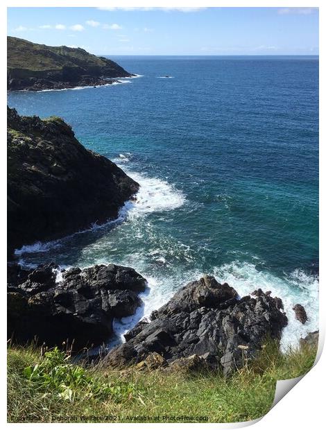 Cornish coast Print by Deborah Welfare