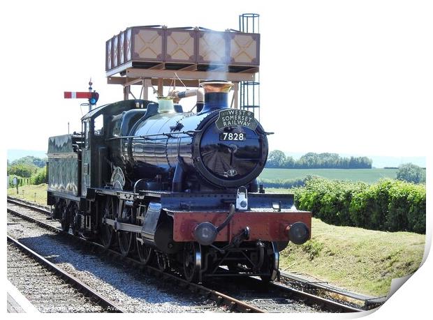 West Somerset Railway steam locomotive ready to move along track Print by Joan Rosie