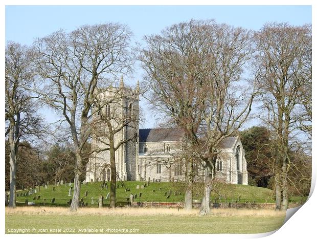 St Withburga church in Holkham Hall estate surrounded by trees Print by Joan Rosie