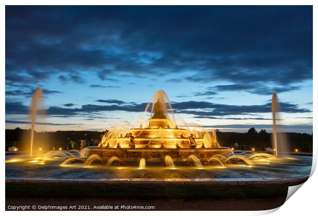 Latona fountain in Versailles gardens Paris France Print by Delphimages Art
