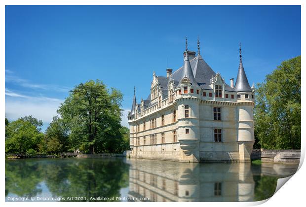 Azay-le-Rideau castle, Loire Valley, France Print by Delphimages Art