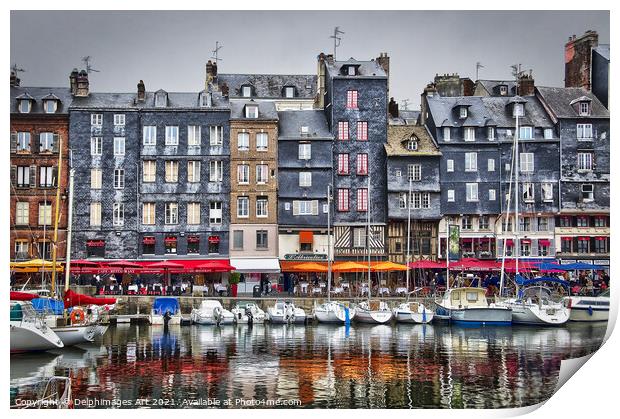 Old harbour of Honfleur, Normandy, France Print by Delphimages Art