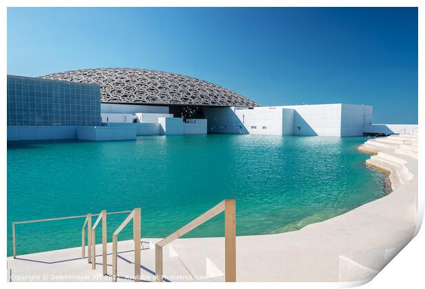 Louvre museum in  Abu Dhabi, United Arab Emirates Print by Delphimages Art