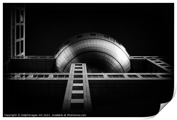 Modern architecture in Tokyo, Japan. Fuji TV build Print by Delphimages Art