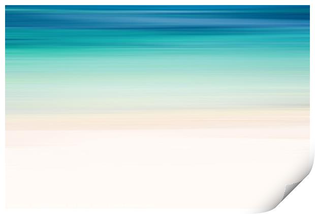 Ocean abstract, blue lagoon and white sand Print by Delphimages Art