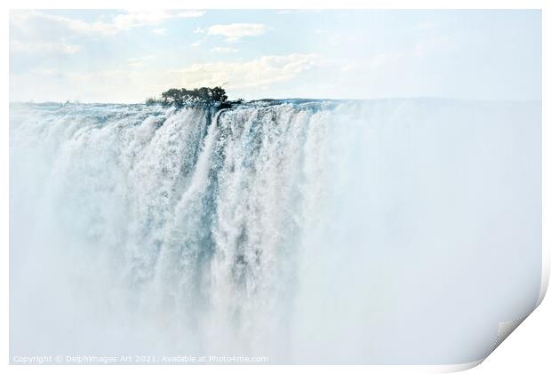 Victoria falls landscape on Zambezi river, Africa Print by Delphimages Art