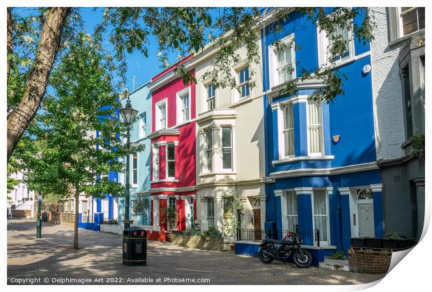 Notting Hill, London. Colourful houses Print by Delphimages Art