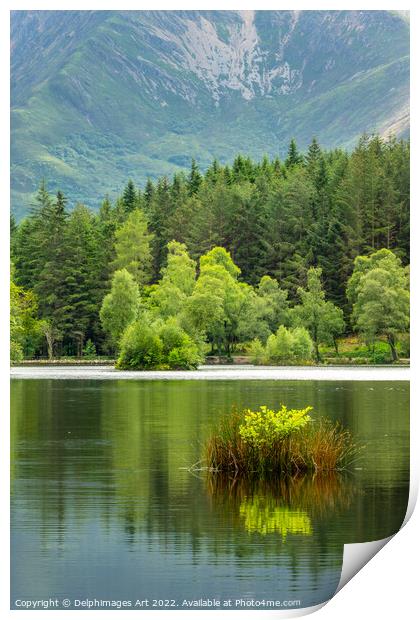 Lochan near Glencoe, Highlands of Scotland Print by Delphimages Art