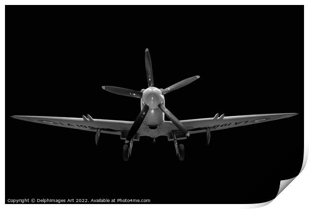 WW2 british RAF supermarine Spitfire fighter aircr Print by Delphimages Art