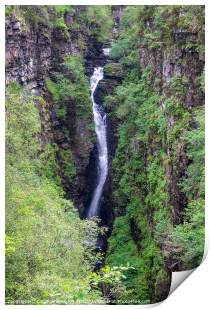 Corrieshalloch gorge and waterfall, Scottish Highl Print by Delphimages Art