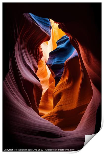 Antelope canyon abstract Print by Delphimages Art