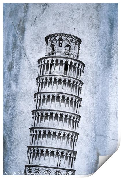 Pisa tower, Tuscany, Italy Print by Delphimages Art