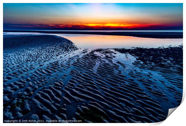 Blue hour on Juist Print by Dirk Rüter