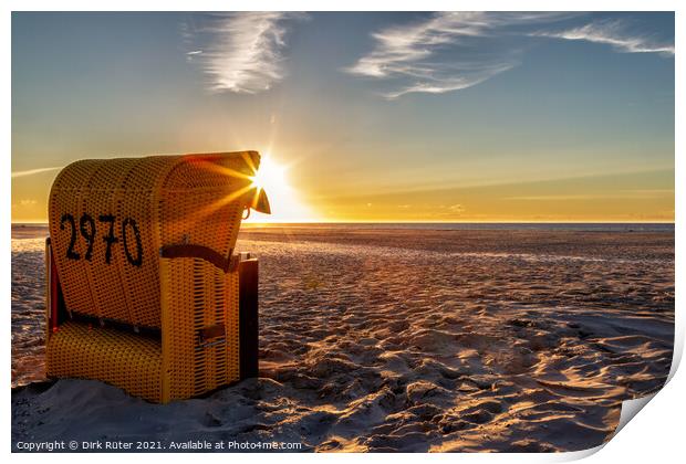 Beach chair on Juist Print by Dirk Rüter