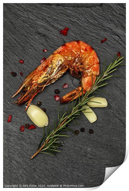 Grilled Giant Prawn Print by Dirk Rüter