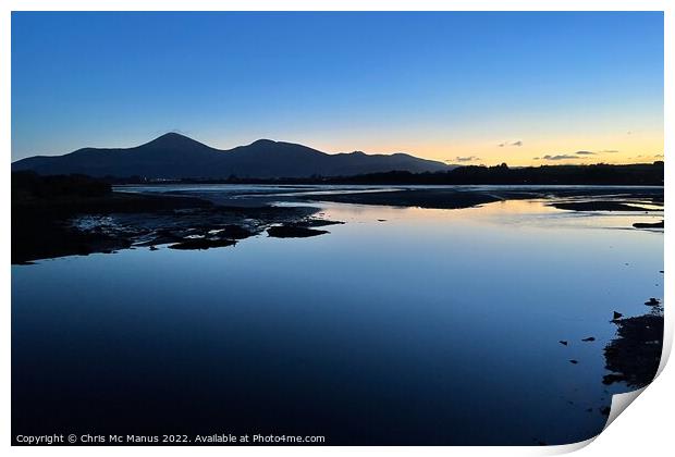Majestic Sunset Over the Mourne Mountains Print by Chris Mc Manus