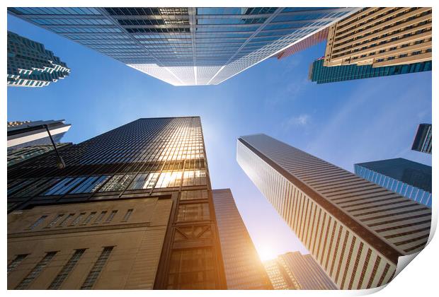 Scenic Toronto financial district skyline in the city downtown  Print by Elijah Lovkoff