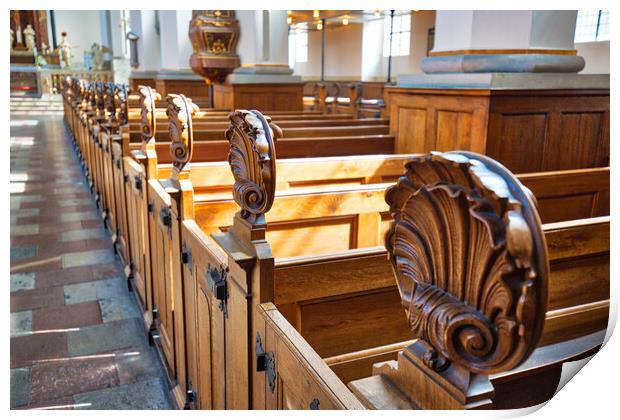 Copenhagen, church interior in historic city center Print by Elijah Lovkoff