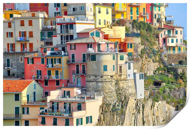 Italy, Riomaggiore colorful streets Print by Elijah Lovkoff