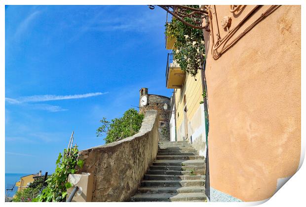 Italy, Riomaggiore colorful streets Print by Elijah Lovkoff