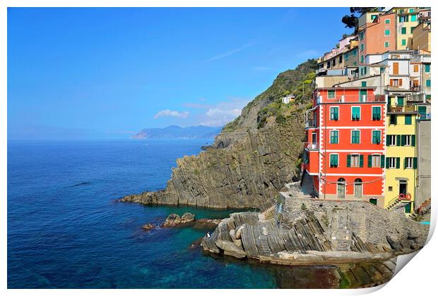 Italy, Riomaggiore colorful streets Print by Elijah Lovkoff