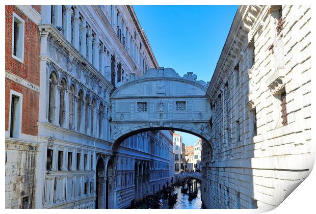 Venice, Landmark Bridge of Sighs Print by Elijah Lovkoff