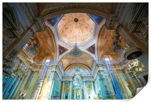 Guanajuato, Mexico, Interiors Basilica of Our Lady of Guanajuato (Basílica de Nuestra Senora de Guanajuato) Print by Elijah Lovkoff