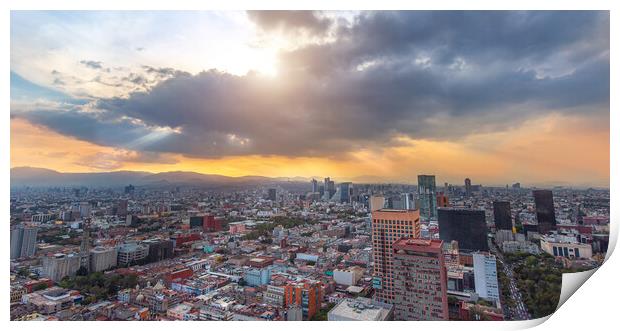 Scenic panoramic view of Mexico City  Print by Elijah Lovkoff