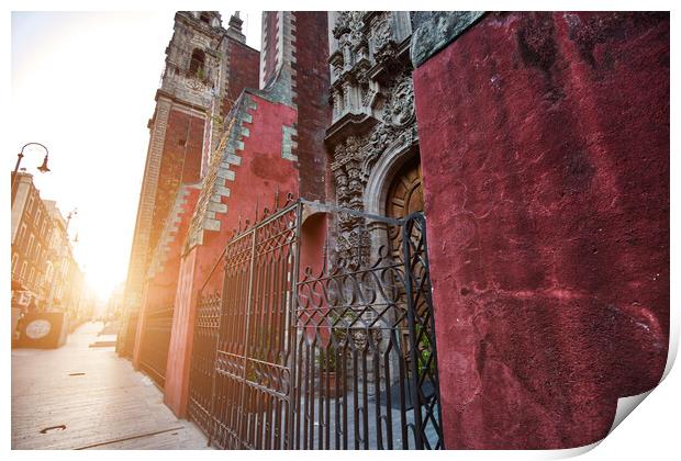 Scenic old churches in Zocalo, Mexico City Print by Elijah Lovkoff