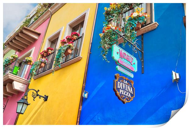  Colorful historic buildings of Monterrey Print by Elijah Lovkoff