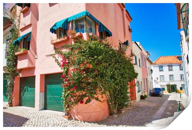 Scenic Cascais streets in historic center Print by Elijah Lovkoff