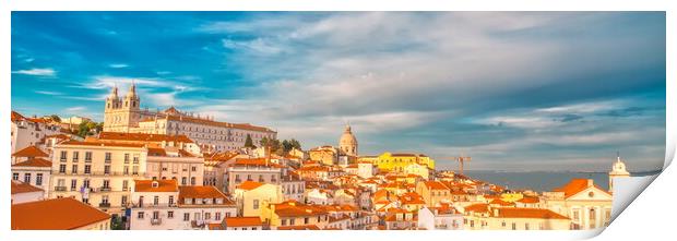 Lisbon, Scenic Alfama lookout with San Vicente (Saint Vincent)  Print by Elijah Lovkoff