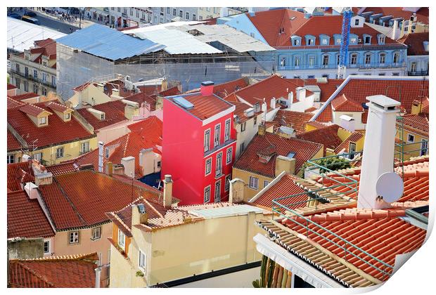 Colorful Streets of Lisbon Print by Elijah Lovkoff