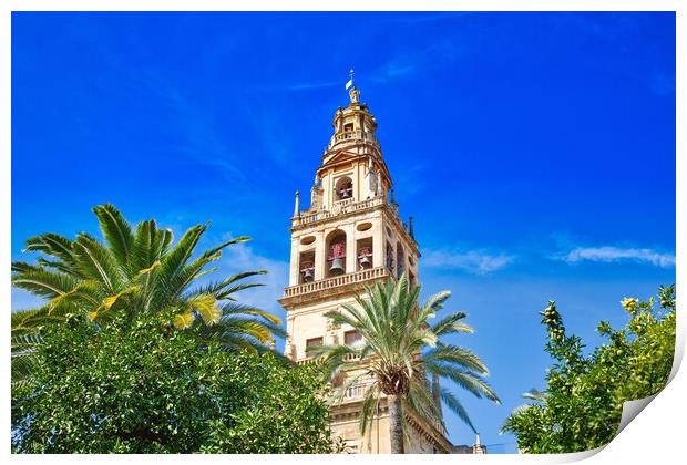 Mezquita Cathedral at a bright sunny day in the heart of historic center of Cordoba Print by Elijah Lovkoff
