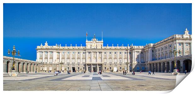 Famous Royal Palace in Madrid in historic city center, the official residence of the Spanish Royal Family Print by Elijah Lovkoff