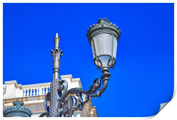 Famous Royal Palace in Madrid in historic city center, the official residence of the Spanish Royal Family Print by Elijah Lovkoff