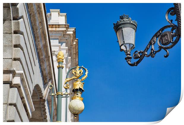 Famous Royal Palace in Madrid in historic city center, the official residence of the Spanish Royal Family Print by Elijah Lovkoff