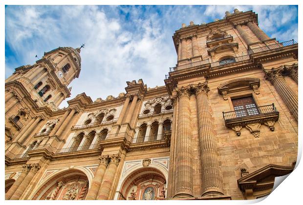 Malaga Central Cathedral Print by Elijah Lovkoff