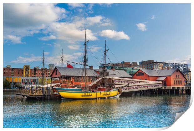 Famous Boston Harbor and harbor boat tours Print by Elijah Lovkoff