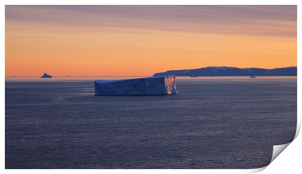 Iceberg seen from cruise ship vacation near Greenland coast in Arctic circle near Ilulissat Disko Bay Print by Elijah Lovkoff