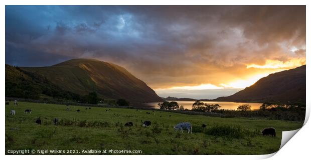 Sunset at Wastwater Print by Nigel Wilkins