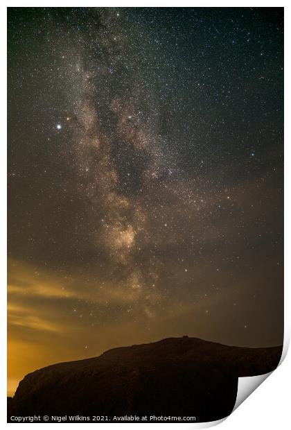 Milky Way over Scafell Pike Print by Nigel Wilkins