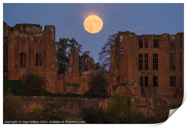 Kenilworth Castle Moonrise Print by Nigel Wilkins