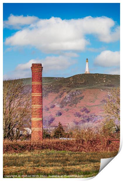 Majestic Hoad Hill and Brickworks Chimney Print by Michael Birch