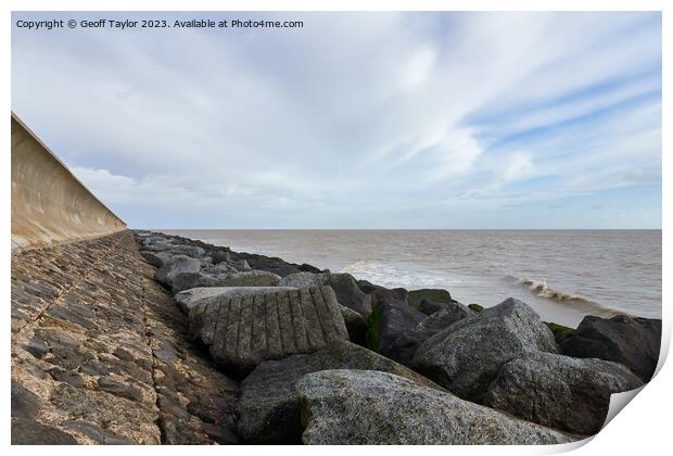 The sea wall Print by Geoff Taylor
