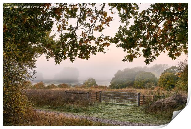 Misty morning Print by Geoff Taylor