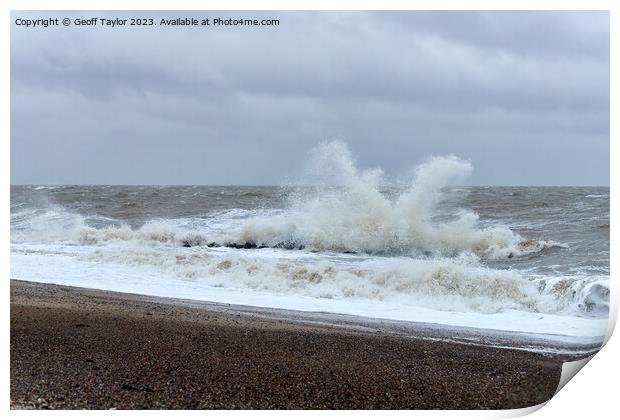 Stormy sea Print by Geoff Taylor
