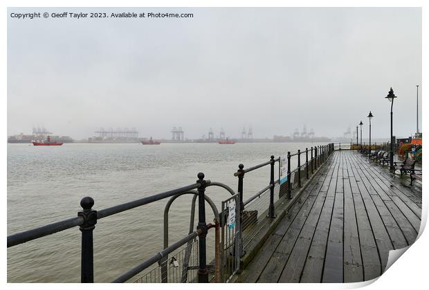 Along the pier Print by Geoff Taylor